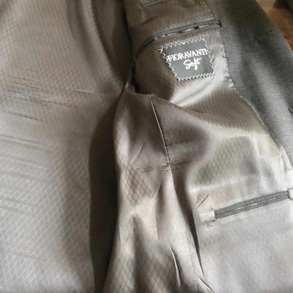 Fioravanti Soft Mens Suit Jacket Grey 3 Button Blazer Charcoal No Size Tag 42R